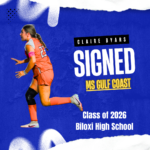 Orange and White Cutout Football Player Signing Instagram Post